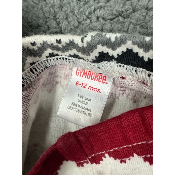 Gymboree Baby Girls Knit Leggings 6-12 Months Red & Gray Zigzag Pattern Holiday - Picture 5 of 5